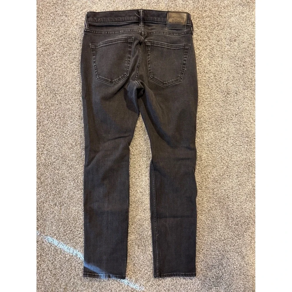 Abercrombie & Fitch Jeans Mens 28x30 Blk Langdon Skinny Distressed Stretch Denim